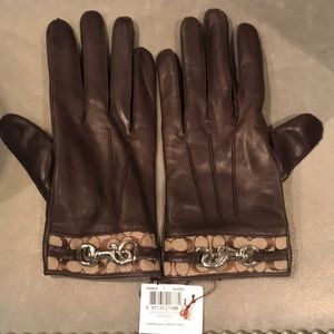 Coach brown leather gloves